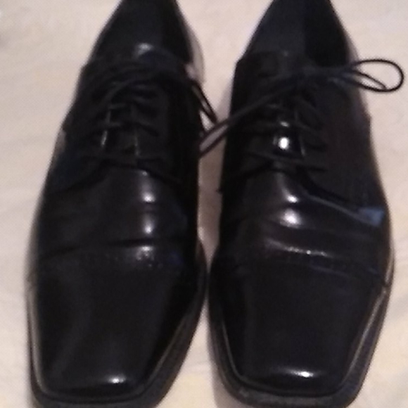 Mens black Stacy Adams lace up dress shoes sz 11